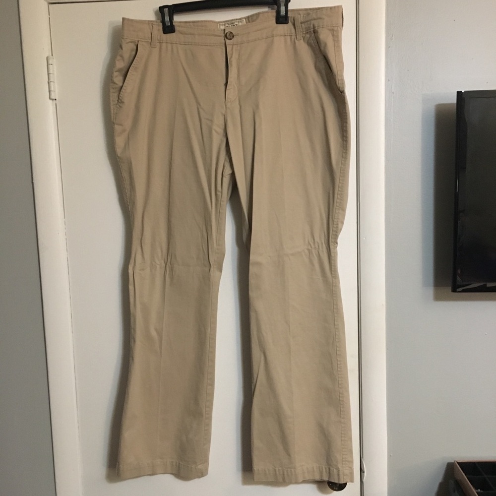 Khaki flare pants